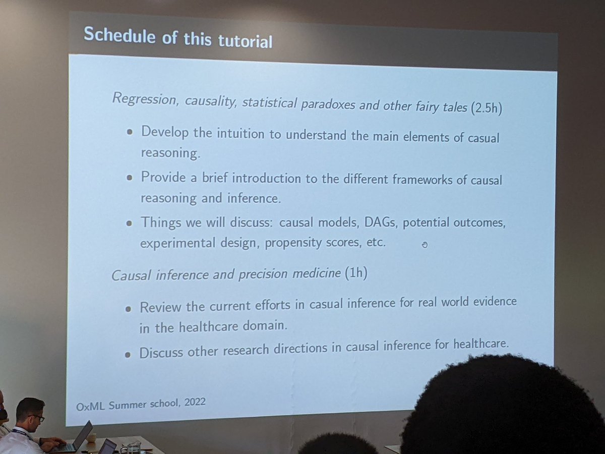 Looking forward to the next few days at #OxML2022 machine learning for health summer school with @ucl @cdt_ai_health colleagues @eva_lymb @AndreVauvelle @adritodas

First speaker @javiergonzh from @MSFTResearch on #CausalInference for #PrecisionMedicine & #RealWorldEvidence