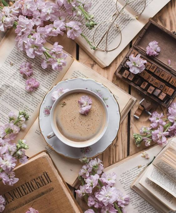 jewelsbysrndpty's tweet photo. tea and books. https://t.co/c6KDacJzCt