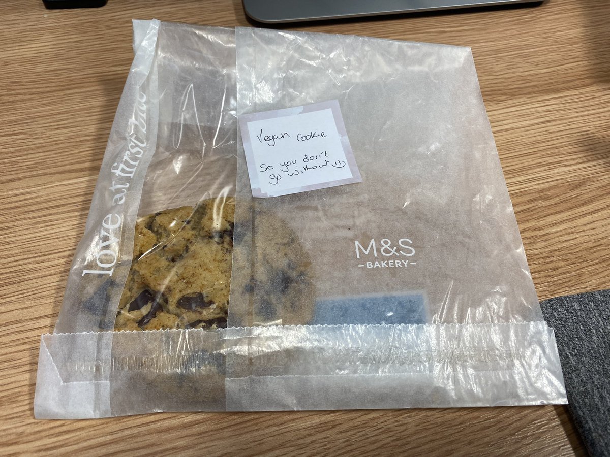 When one of the team brings cookies for everyone and remembers… thank you Em W-R #touched #uhsfamily #cancerresearchteamrock