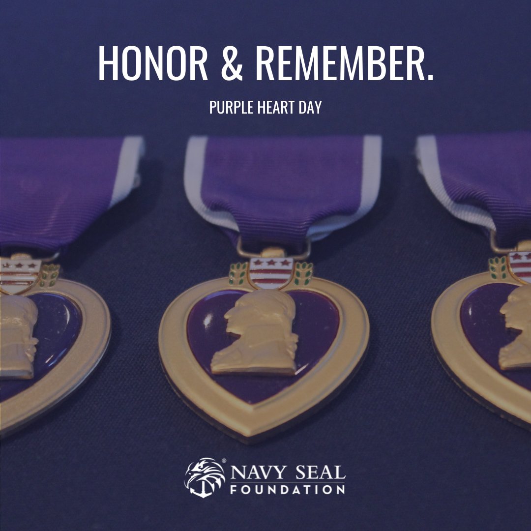 Join us today as we pause to Honor and Remember all the brave men and women who were wounded on the battlefield or paid the ultimate sacrifice to protect this great nation.

#PurpleHeartDay #NavySEALFoundation #ANationOfSupport #StandWithSEALs