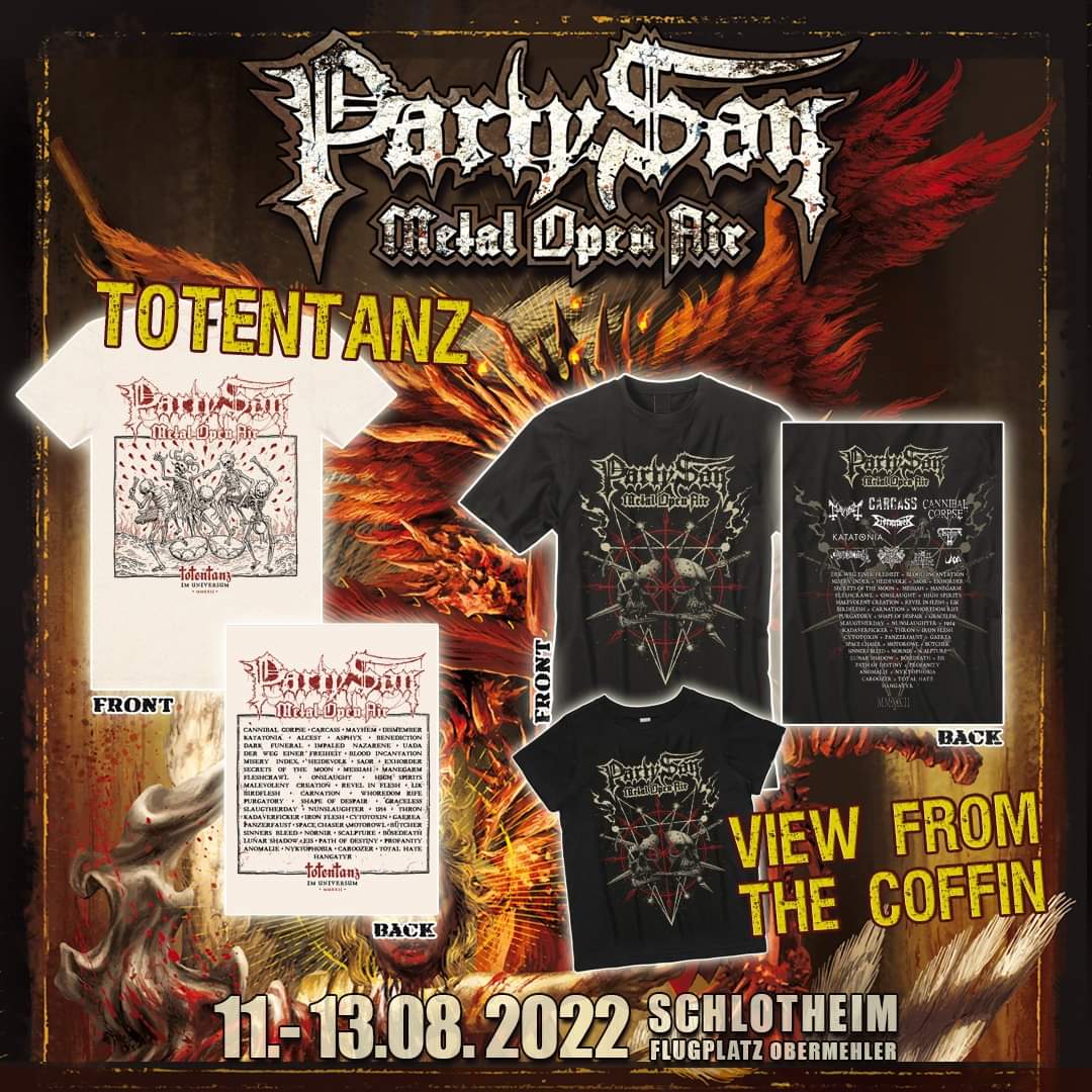 Design #3 &amp; 4: Totentanz &amp; View from the coffin
Available right at the festival!
#psoa #psoa2022 #partysan #nosleeptilschlotheim #workhardplayhard #cubalibre