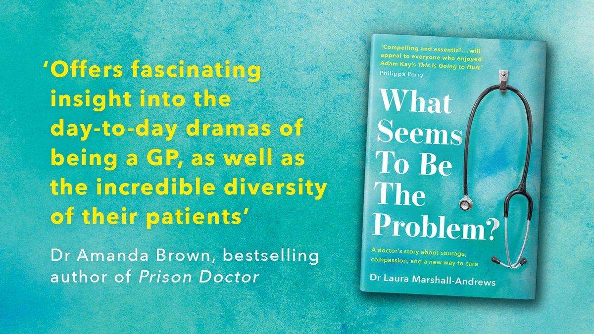 HQstories's tweet photo. 'Offers fascinating insight' says Dr Amanda Brown
The inspiring and timely memoir #WhatSeemsToBeTheProblem, by GP Dr Laura Marshall-Andrews, sets out an innovative approach to care for patients.
Perfect for any fan of #ThisIsGoingToHurt https://t.co/xiWefRELcK https://t.co/OO6fNJgKNm