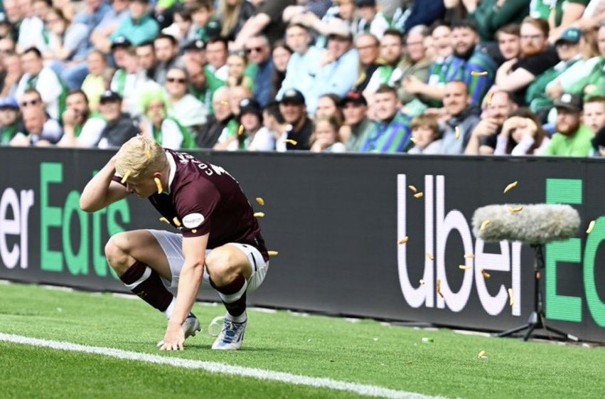 scotsawaydays's tweet photo. Hibernian fans throwing chips at Alex Cochrane today 

@HibernianFC https://t.co/EuEfybR008