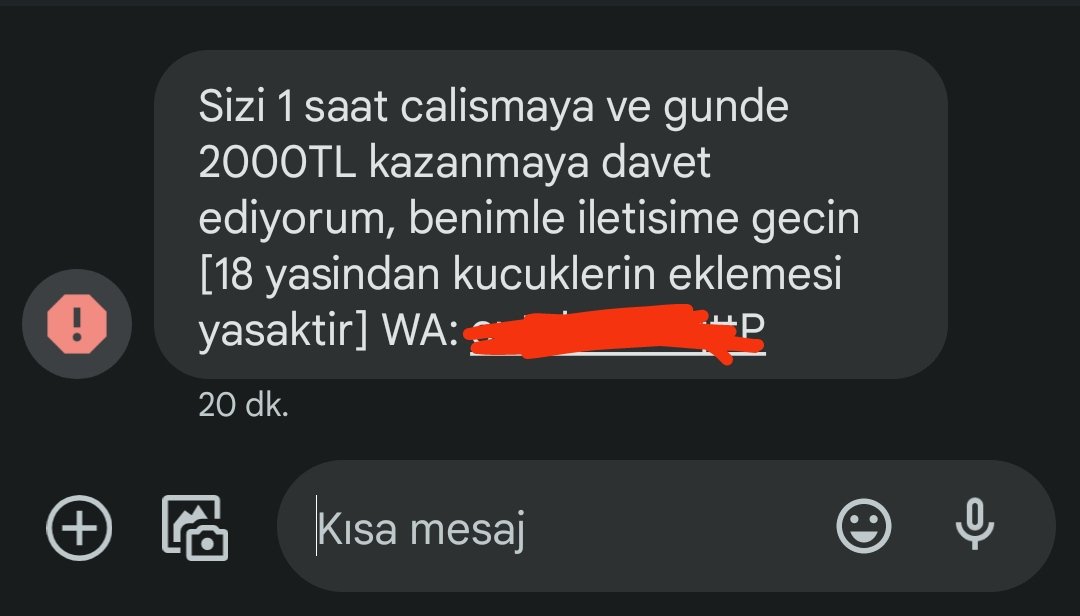 Sonunda bana da bu mesaj geldi bee