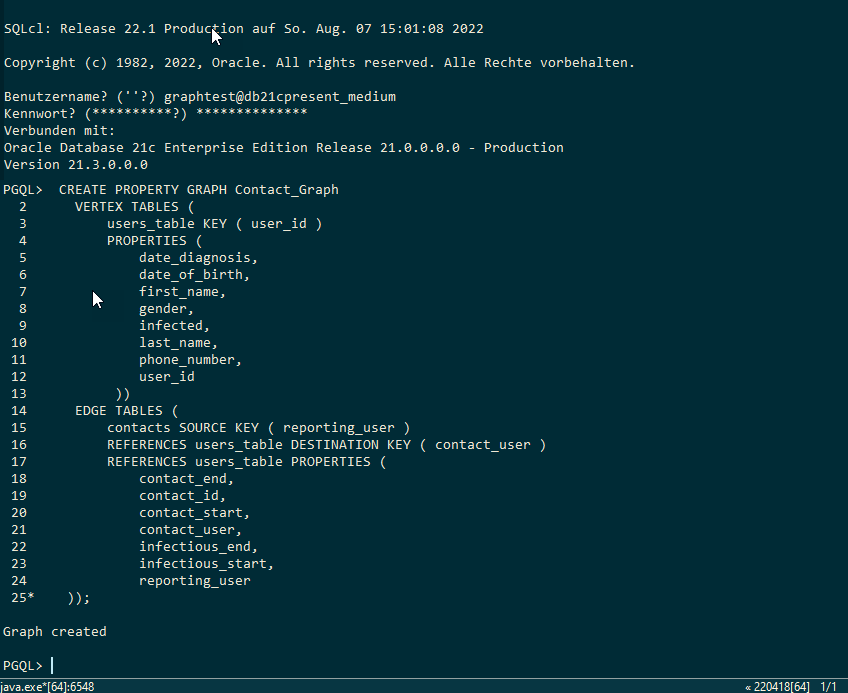 FriedholdMatz's tweet image. My first property #OracleGraph tables on my #OracleADB 🙂