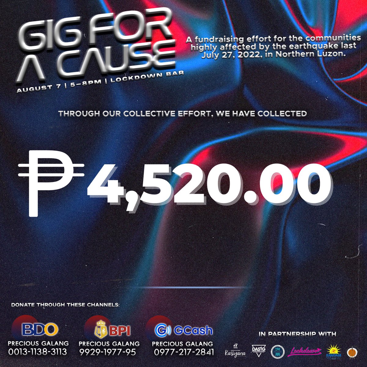 dasig_slu's tweet photo. Our efforts to raise any amount of assistance for the victims of the recent earthquake have been successful. 

All donations will directly proceed to Benguet, Abra, and Ilocos communities affected by the recent earthquake last July 27, 2022. 

Together, we shall overcome! https://t.co/P3qnwzuCaF