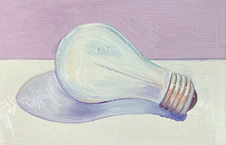 Painting a light bulb was a great idea 💡 Oil on 4x6 inch flat panel. Available here griffintylerart.com/shop/p/pastel-… #painter #painting #oilpainting #oilpainter #stilllife #stilllifepainting #art #artist #ArtistsOnTwitterCommunity #artistsontwitter #artforsale #artworkforsale