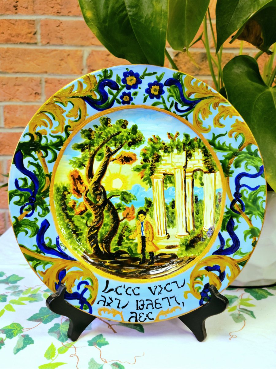 its_Jessimica's tweet photo. A thread of my #GISH2022 submissions. Starting with #Item18, here is my Castiel-li plate. #GISH https://t.co/v577rqHlaU