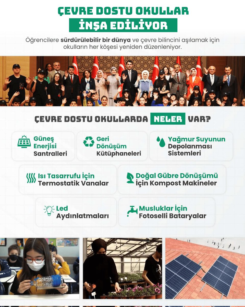 Çocuklarımızın çevreye  ve duyarlıklarını geliştirmek ve bilinçlendirmek için “Çevre Dostu 1.000 Okul" projesi hayata geçti. 

Öğrenciler okullarda yaparak, yaşayarak çevre bilinci geliştiriyor.

📍Güçlü Eğitim Güçlü Türkiye

<a href="/tcmeb/">Millî Eğitim Bakanlığı</a>
<a href="/mahmutdemirttas/">Mahmut Demirtaş</a>
<a href="/Murat69_Demir/">Murat Demir</a>