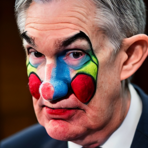 clown_pal's tweet photo. Jerome Powell on his way to tame inflation https://t.co/lA9O7KnsS3