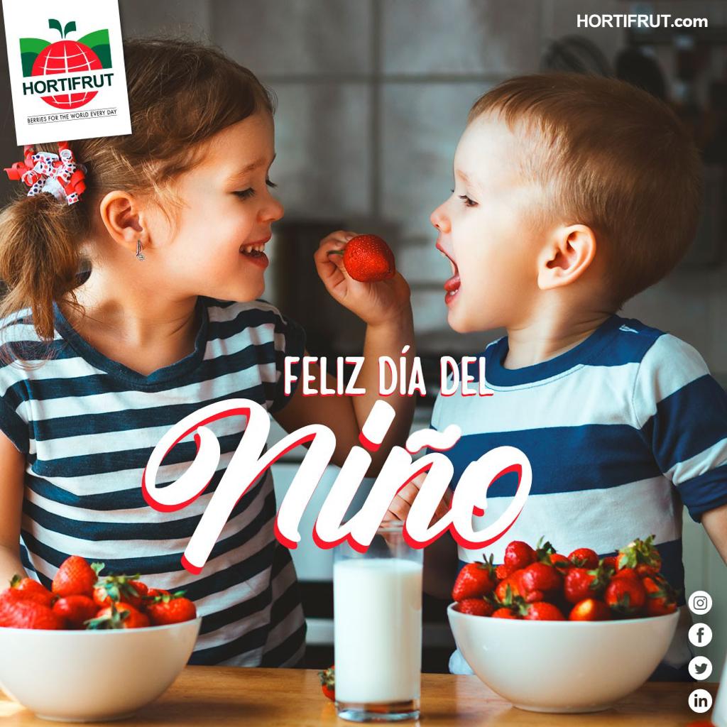 En este día tan especial queremos saludar a todos los niños y niñas 🧒🏻👧🏼👶🏻, ¡gracias por alegrarnos la vida con su cariño y alegría! 

#SomosHortifrut 💚 #BerriesForTheWorldEveryDay