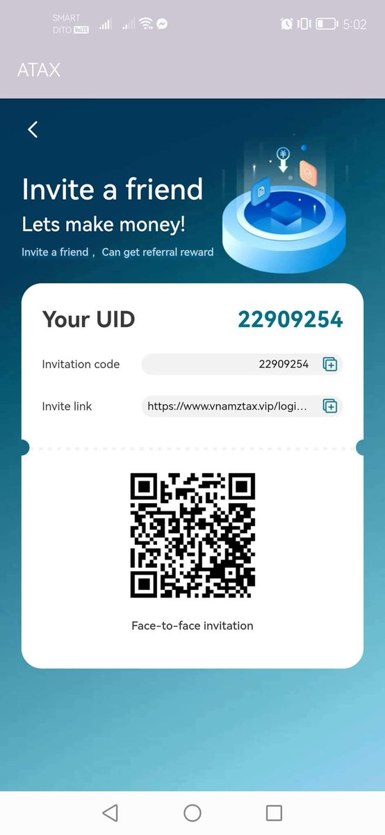 HanzWian's tweet photo. Earn money for free 
Just register to my link 🫰

https:)//www.vnamztax.vip/login?type=2&amp;inviteCode=)13230906 https://t.co/F6TiU11DX3