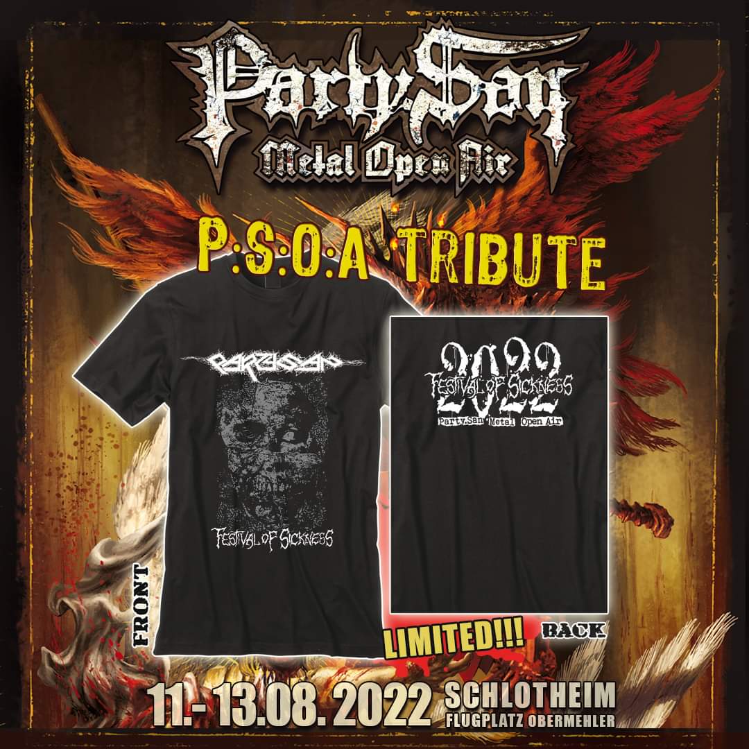 Special tribute #shirt available at the #festival. Be sure to get one... It's not #carcass ;-)
#psoa #psoa2022 #partysan #nosleeptilschlotheim #workhardplayhard #cubalibre