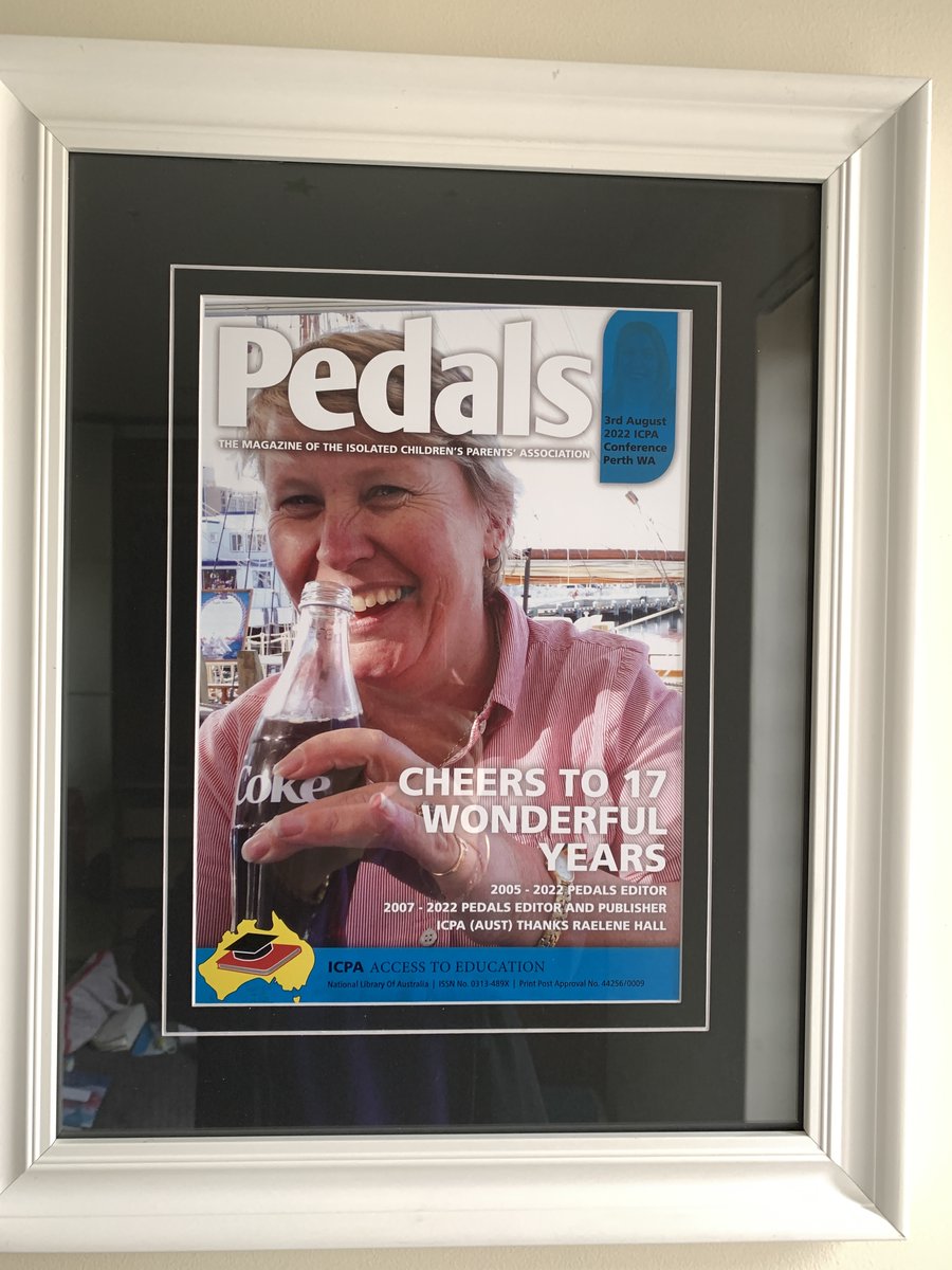 What a wonderfully unique present to end my years of publishing and editing Pedals for ICPA  Aust 
The new publisher is very talented as it's her handiwork that created this gem with a photo from many years ago.