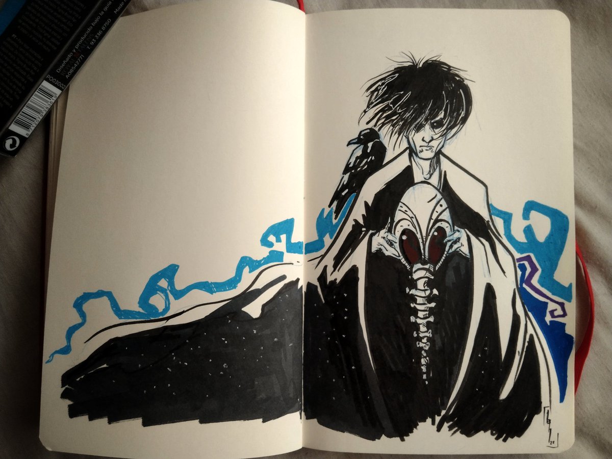 Anoche hice este boceto de Sandman en mi libreta.
Estoy pensando en repetirlo en un buen papel, con tranquilidad. 🤔 (Me ha gustado más de lo que esperaba 😅)
#Sandman #Matthew #sketch #sketchbook #ink #comic #NeilGaiman #sketchbooksaturday