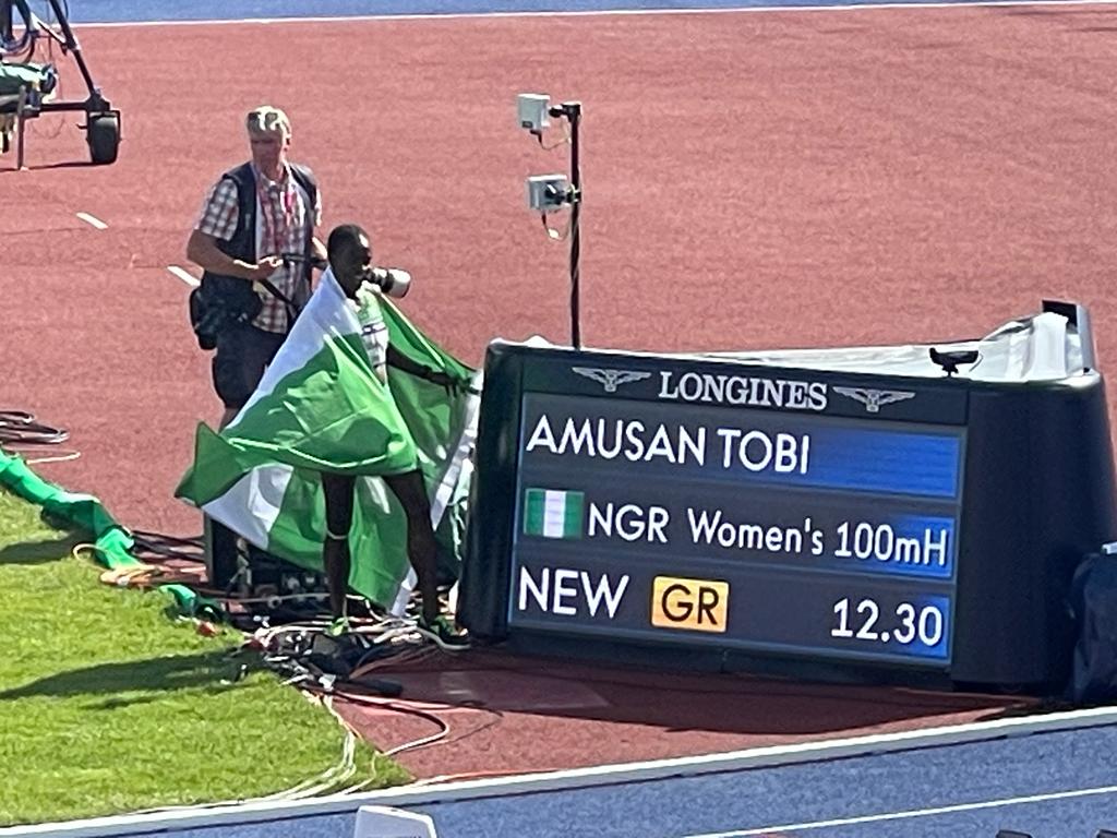PoojaMedia's tweet photo. New Commonwealth Games record for Tobi Amusan.

World Record - 12.12s ✅
Commonwealth Games Record - 12.30s ✅

Untouchable. #TeamNigeriaCWG2022 https://t.co/bFCnKrSt6m