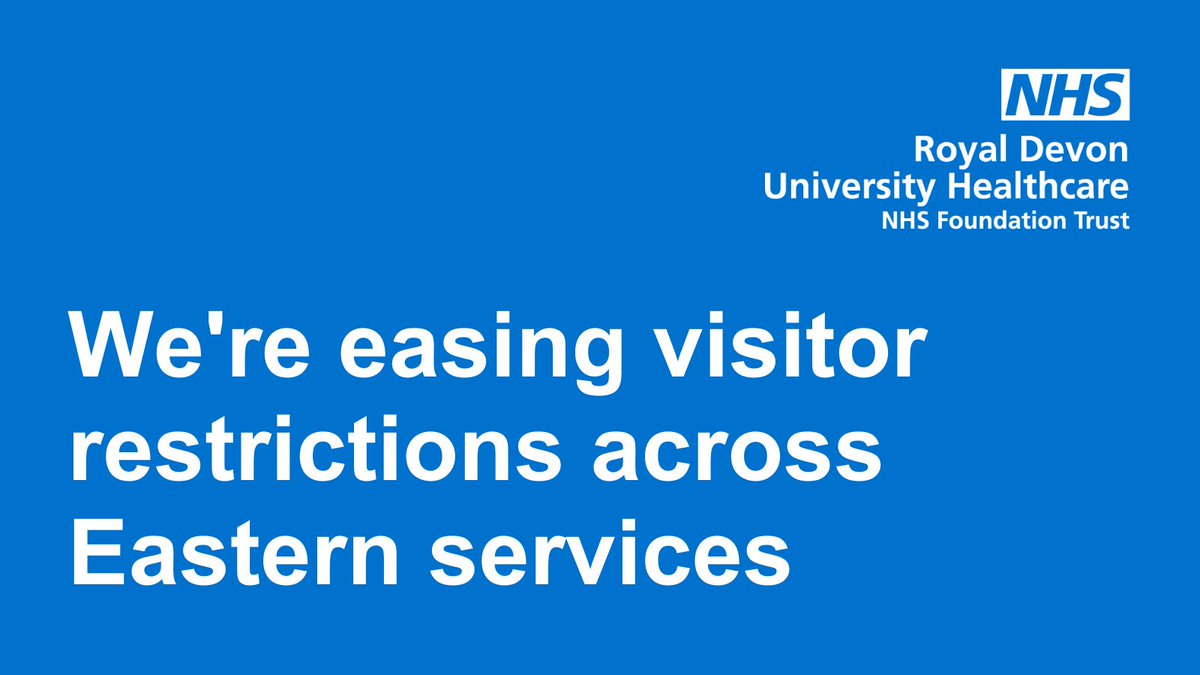 Due to the reduced number of patients with COVID-19 across NHS Royal Devon, we’ve eased visitor restrictions across our Eastern services, with no restrictions across Northern services.

Please continue to wear a mask. 😷

ℹ️ royaldevon.nhs.uk/news/changes-t…