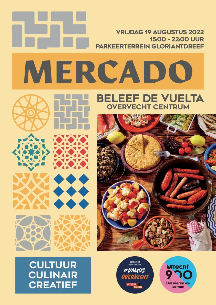 Beleef de <a href="/LaVueltaHolanda/">La Vuelta Holanda</a> in #Overvecht op 19 augustus: culinair evenement #Mercado met groot terras, hapjes/drankjes, muziek en (kinder-) activiteiten. Kijk op groot scherm naar #Vuelta én zie de ploegenrit 🚴🚴‍♂️twee keer voorbij komen! <a href="/shopinovervecht/">Shoppen in Overvecht</a> #Utrecht