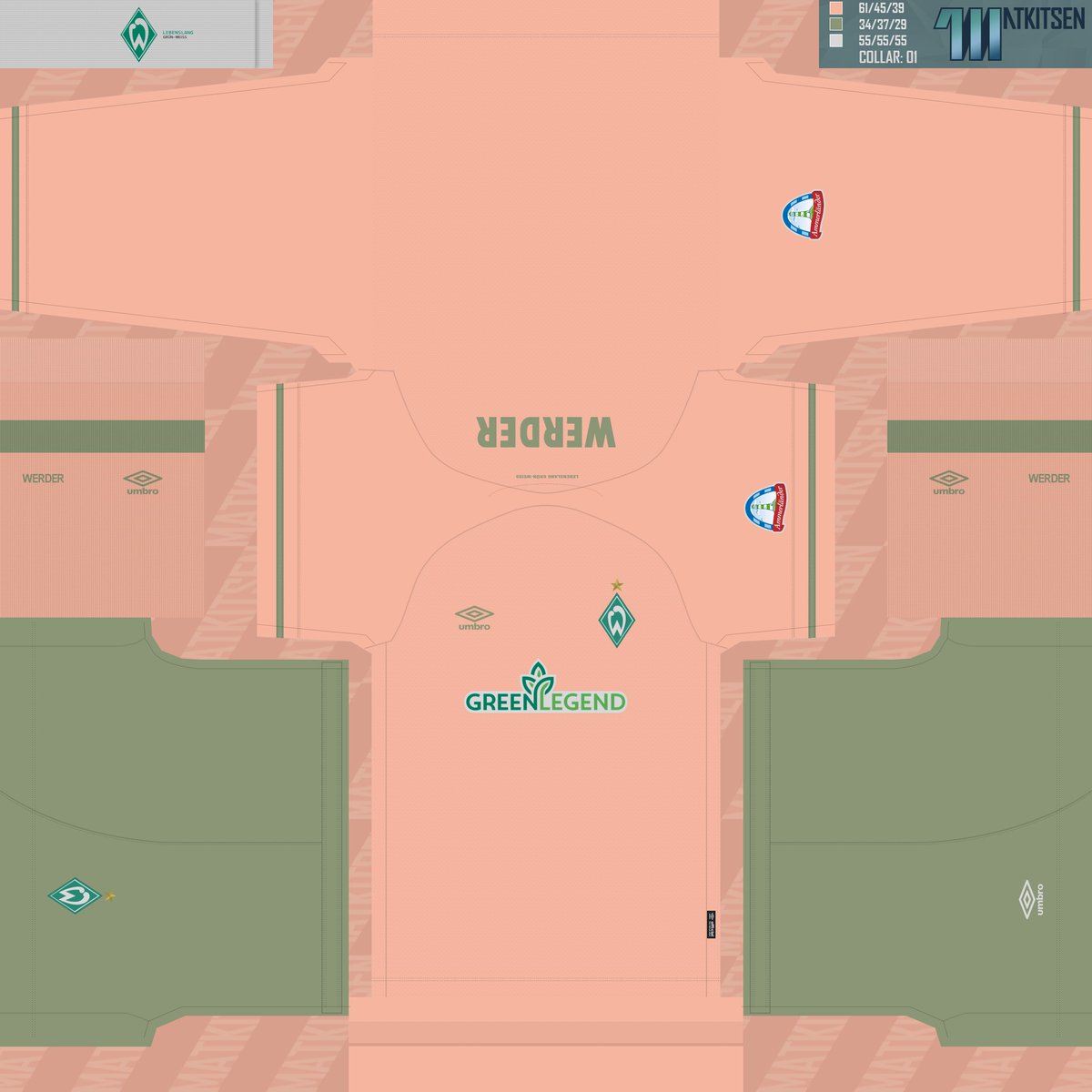 matkitsen's tweet photo. SV Werder Bremen 22/23 / #kit Home, Away &amp; GK
#PES2021 #efootballPES2021SEASONUPDATE #Bremen #Bundesliga 

Download the kitset here: https://t.co/bEIDri9aT0 https://t.co/TKwQRedZ72