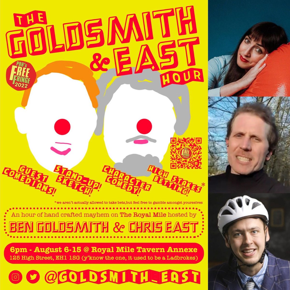 Goldsmith_East's tweet photo. 🚂ALL ABOARD THE GOLDSMITH &amp; EAST EXPRESS🚂

We have *another* phenomenal line up to bring you this evening 

😍 @LizGuterbock 
😍 @duncanbrothers 
😍 @kit_loyd 

🧐 6pm at The Royal Mile Tavern Annexe
🎩 hosted by @bengoldsmith90 &amp; @chreast, as part of @thefreefringe #edfringe https://t.co/Rx3KdiNcOy