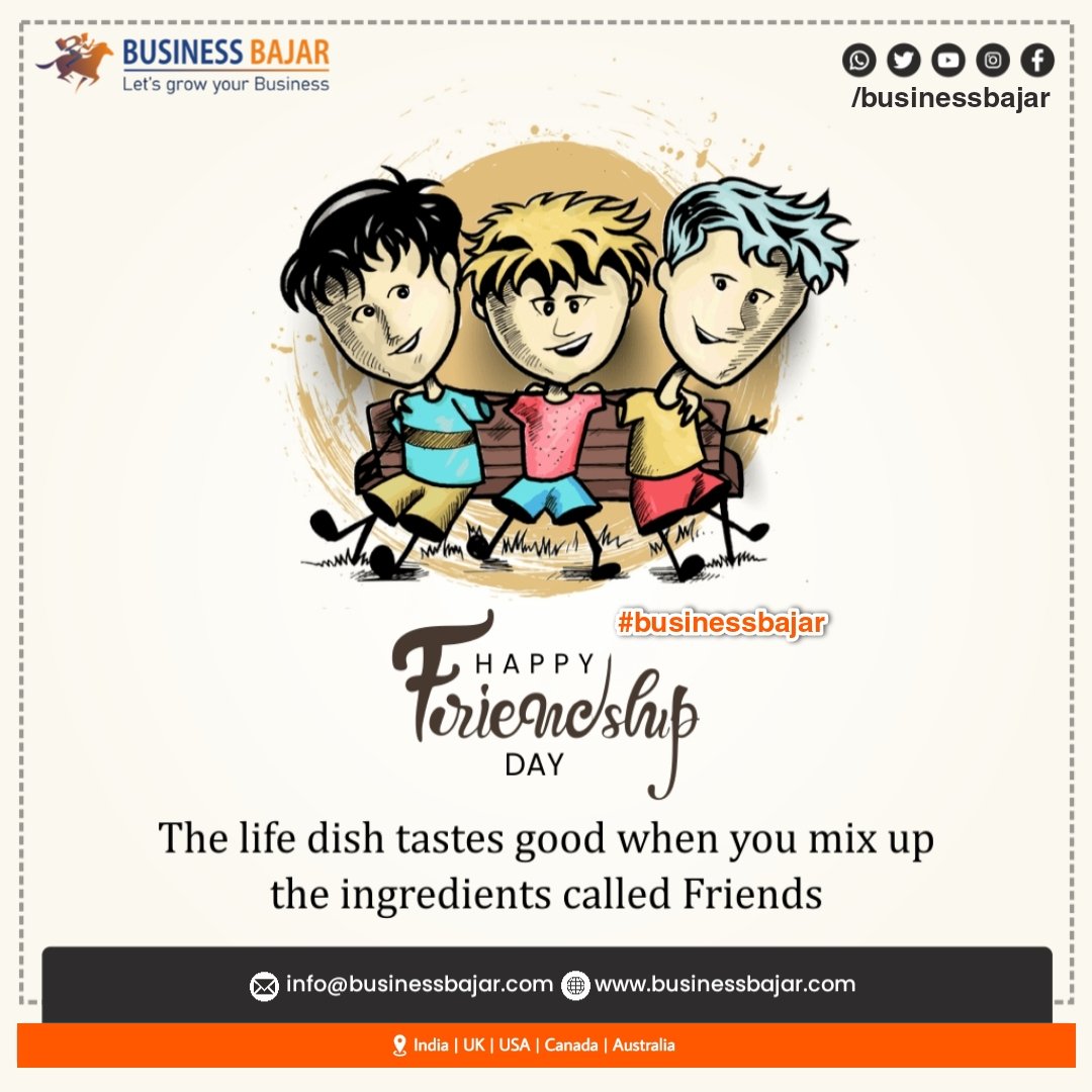 BusinessBajar's tweet photo. Happy Friendship Day to all my buddies. On this day of companionship, I send you my love and best wishes for the future.
#friendshipday #friendship #friendshipgoals #friends #businessbajar #starittechnology #sunday #dailypost #earnings #earnmoney #explorepage #explore #foryou https://t.co/sD67glQqmf