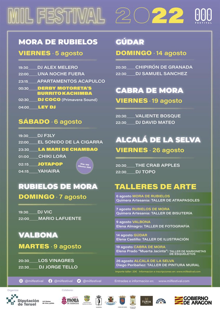 TRubielosdeMora's tweet photo. ¿Te gusta la música? Pues @MilFestival te ofrece un planazo.
¡Ven a Rubielos y disfruta con #DjVic y #MarioLafuente!
Además si te gustan los talleres, no te puedes perder el taller de bisutería con #QuimeraArtesanía https://t.co/mWFVeRGRnD