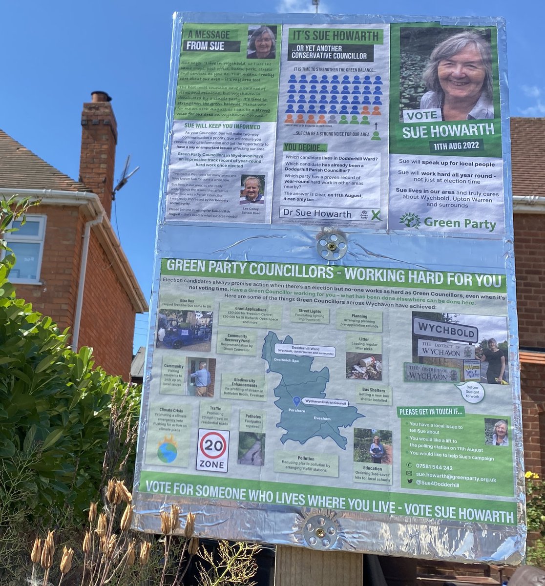 Great to see posters up #Sue4Dodderhill #VoteGreen #WychavonByElection 11th August