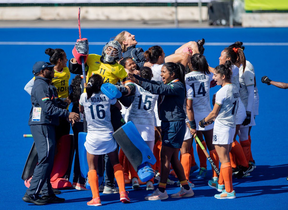 Congratulations girls! Fantastic. So well deserved. After 3 months on the road. Such great resilience! #B2022 <a href="/TheHockeyIndia/">Hockey India</a> <a href="/Media_SAI/">SAI Media</a> #B2022Hockey