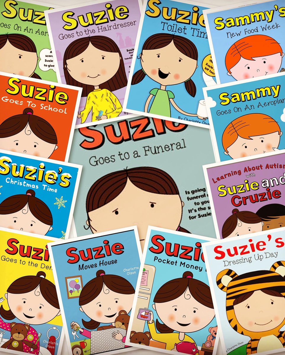 Suzie’s Toilet Time 🚽
Suzie/Sammy goes on an Aeroplane ✈️
Suzie goes to school 📚
Suzie moves house 🏠
Suzie goes to the Dentist 🪥
Suzie’s Pocket Money Day 🪙
Suzie goes to a funeral ⛪️
Suzie’s Dressing up Day 👗
Suzie goes to the Hairdresser ✂️
Sammy’s New Food Week 🍽
Autism