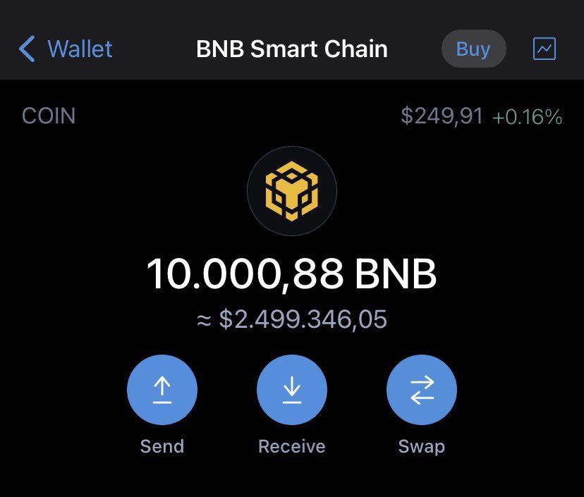 As promised  I´ll be giving  $25,000  #BNB to the first 2500  people who follows and retweets🏆

Drop your wallet address💰💰💰