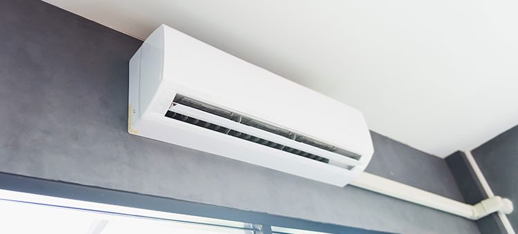 Installation  of TCL Air-conditioner in progress.