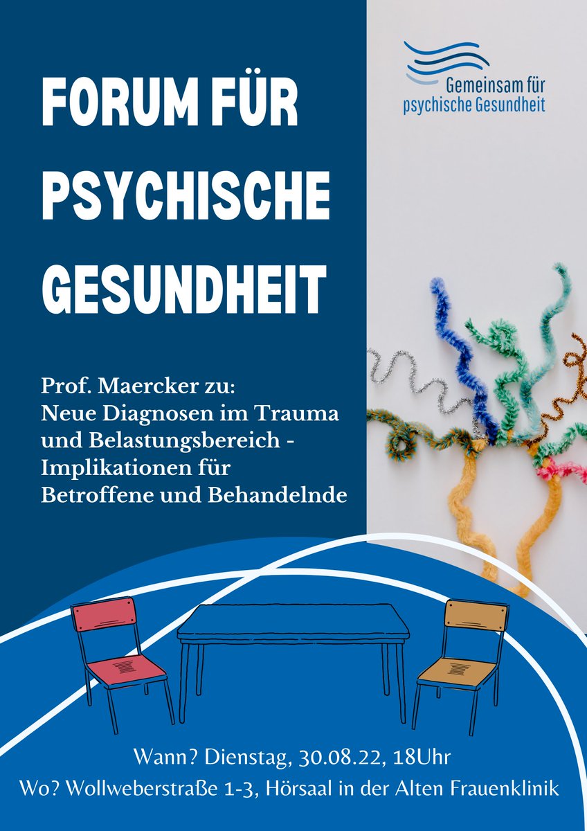 Am 30.8.22 um 18uhr findet unser achtes hybrides Forum für psychische Gesundheit statt. Diesmal mit Prof. Dr. Dr. Andreas Maercker. Weitere Informationen hier: psychologie.uni-greifswald.de/gemeinsam/foru…