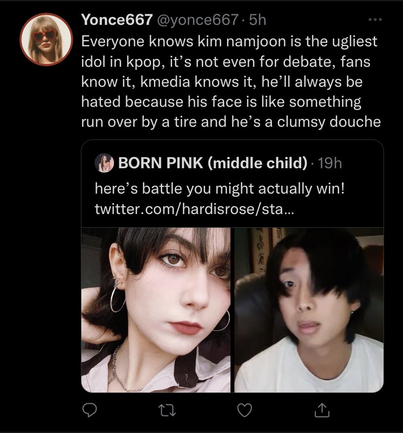 ReportForRM2021's tweet photo. 🚨 We found us a not so secret fan. So obsessed with J**n, every second tweet is about him. Not like armys are helping the situation either but the obsession antis have with him is real. Main characters can only relate. 
🤬https://t.co/QtUzBQ5mCW https://t.co/dRkfqx2vDG