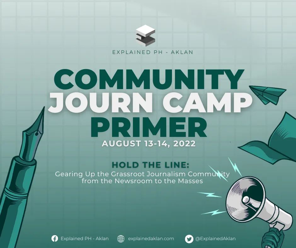 ExplainedAklan's tweet image. AKLANON CAMPUS JOURNALISTS, ARE YOU READY FOR THE JOURN CAMP? 

FOR MORE DETAILS, kindly check out the primer attached below:
drive.google.com/file/d/1ywQKYY…

Join our official Community Journ Camp FB Group here: facebook.com/groups/1407548…

#CJC2022 #CommunityJournCamp #ExplainedAklan