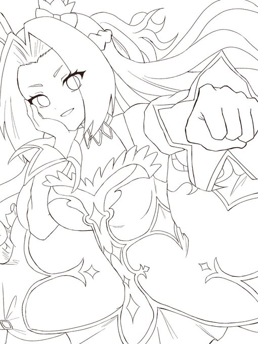 お題箱で頂いたカワカミプリンセスのwip
これから色塗るぞ💪🔥 