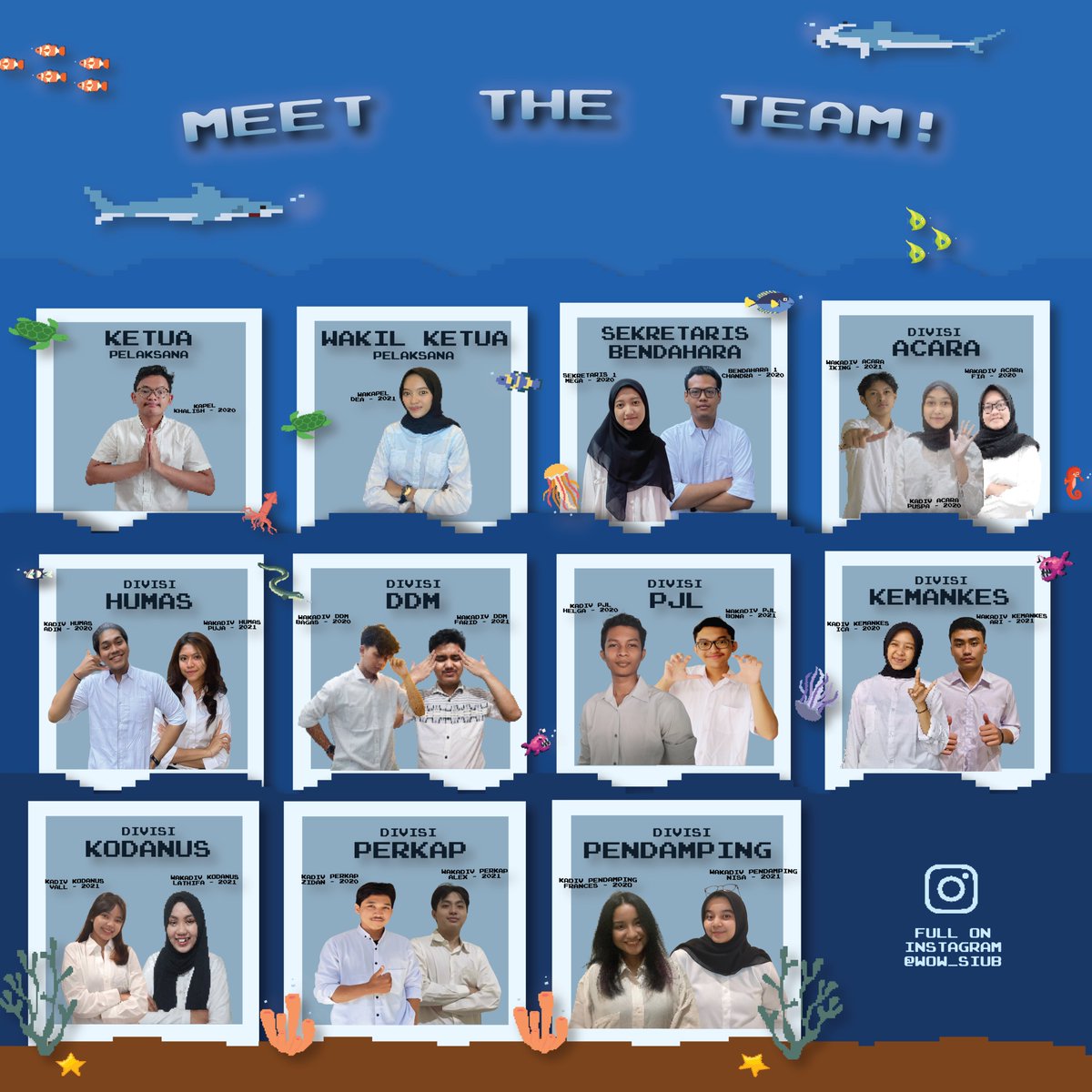 WoW_SIUB's tweet photo. [WHO’S BEHIND THE GAME]

Semangat Pagi, KBMSI!

Udah pada tau belum nih, siapa aja sih panitia yang ada di balik WOW SI 2022?🧐

Nah, kalau belum pada tau, yuk kunjungi Official Account Instagram WOW SI 2022!😉

SI JAYA!

#KolaboraSIBeraksi
#PSDM_EMSIUB https://t.co/LhG7rvlewZ