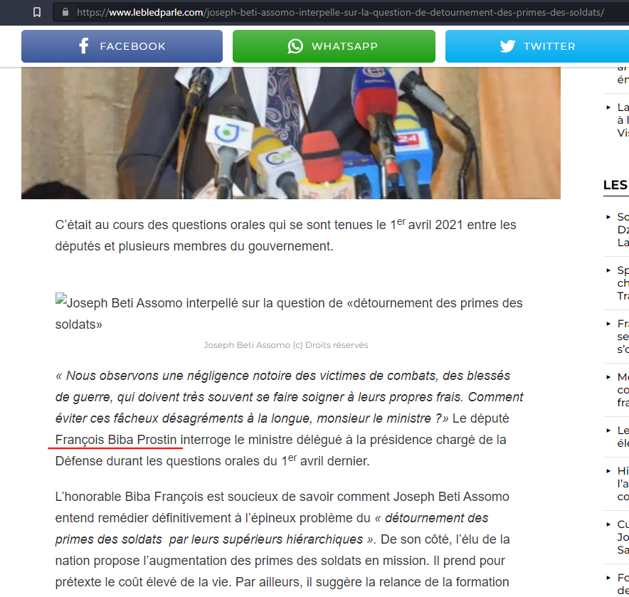 tassingremi's tweet photo. Dear Hon @FranoisBIBA1 c'est bien vous "BIBA François Prostin" non?
Comment pouvez-vous controller l'action du gouvernement quand vous gagnez des marchés publics de ce même exécutif?
Ex (parmi tant d'autres) 120M gré à gré du #CovidGate237
cc @CabralLibii @Pcrn_Officiel
1/n https://t.co/CJefpsInJt