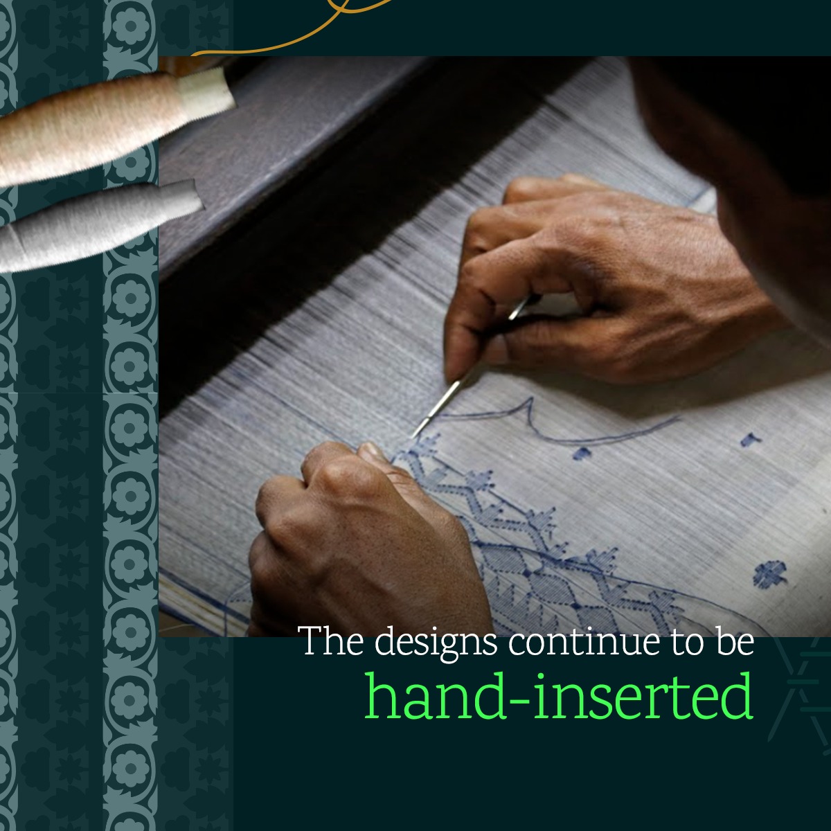 #Jamdani is one of the finest varieties of muslin &amp; is one of the most artistic textiles from #WestBengal. 

The design motifs are directly woven from memory without the help of any device! 

This #NationalHandloomDay, go #Vocal4Local &amp; support our artisans. #MyHandloomMyPride