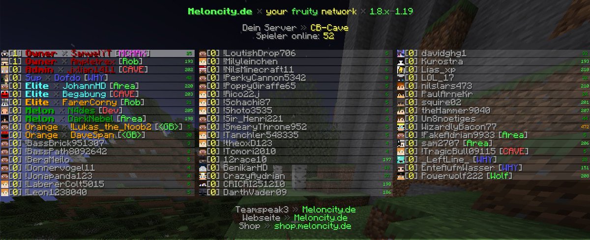 😱Wirklich krank, was aktuell bei Meloncity abgeht!

Konstant 35-45 Spieler und Peaks von über 50 Spielern

Wir sagen Danke!🧡