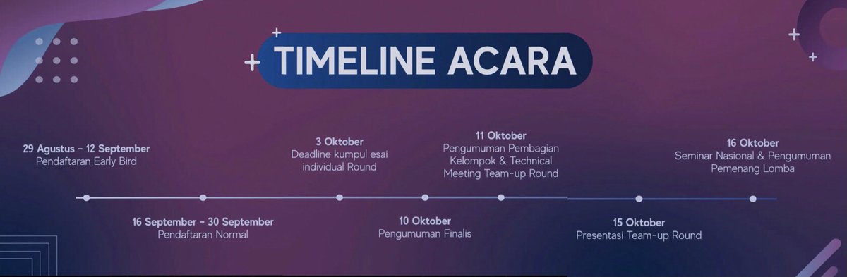 yysf_ugm's tweet photo. [TIMELINE ACARA]

Halo sobat YYSF!
Buat kalian yang udah nggak sabar kapan sih YYSF diadakan,
please bookmark your calendar!

🗓29 Agustus - 12 September
- (Pendaftaran early bird)
🗓16 - 30 September
- (Pendaftaran normal)
(…) https://t.co/Fl8apNgamt