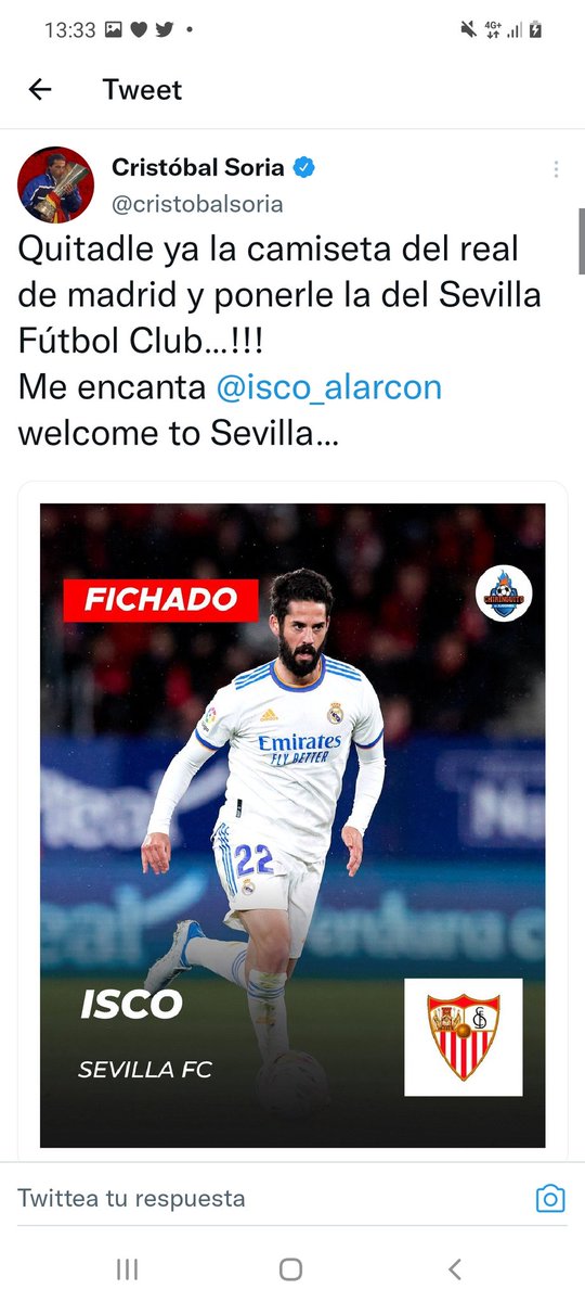 Versión cuando está en el Madrid // Versión cuando está en el Sevilla.