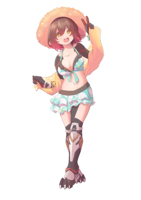 夏らしくロボ子さん!!#ロボ子Art 