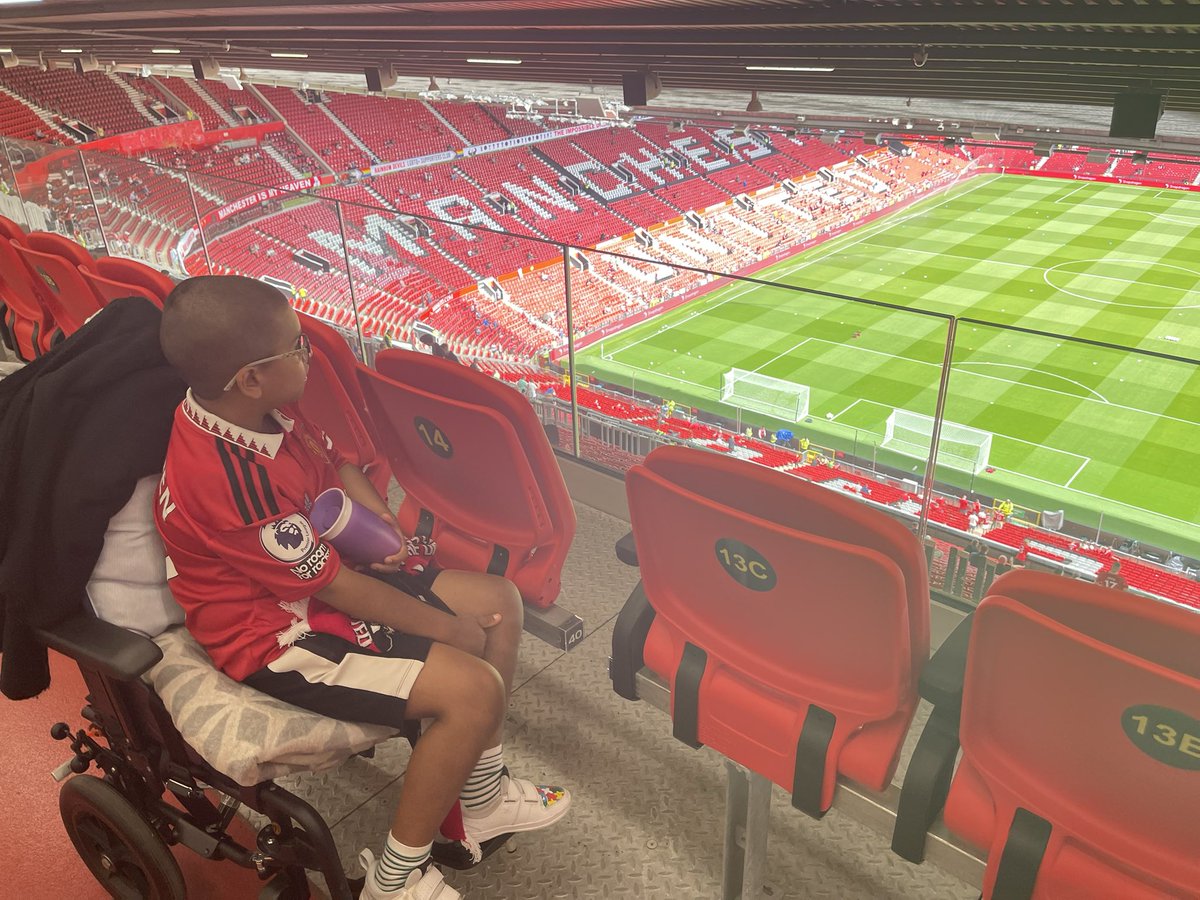 bennymufc's tweet photo. Zayden’s season ticket wheelchair bay gone as United have messed up with the redesign of the Stretford End what was disabled bays are now seats all clumped together even tho his season ticket is exactly where it was last season. Fuming isn’t the word https://t.co/1NsBeoBBHQ