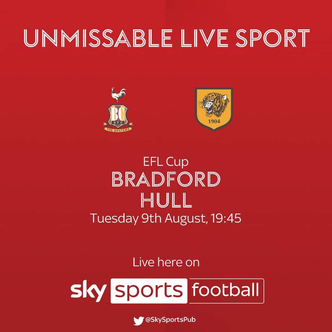 SpringBankTavern (@springbanktav) on Twitter photo Kicking off live <a href="/SkySports/">Sky Sports</a> at the Tavern we've got <a href="/officialbantams/">Bradford City AFC</a> v <a href="/HullCity/">Hull City</a> in <a href="/EFL/">EFL</a> Cup Action! Probably the best game to announce we're a <a href="/SkySportsPub/">SkySportsPub</a> as well as our usual rock, metal, punk selves 😁#hull Kicking off live <a href="/SkySports/">Sky Sports</a> at the Tavern we've got <a href="/officialbantams/">Bradford City AFC</a> v <a href="/HullCity/">Hull City</a> in <a href="/EFL/">EFL</a> Cup Action! Probably the best game to announce we're a <a href="/SkySportsPub/">SkySportsPub</a> as well as our usual rock, metal, punk selves 😁#hull