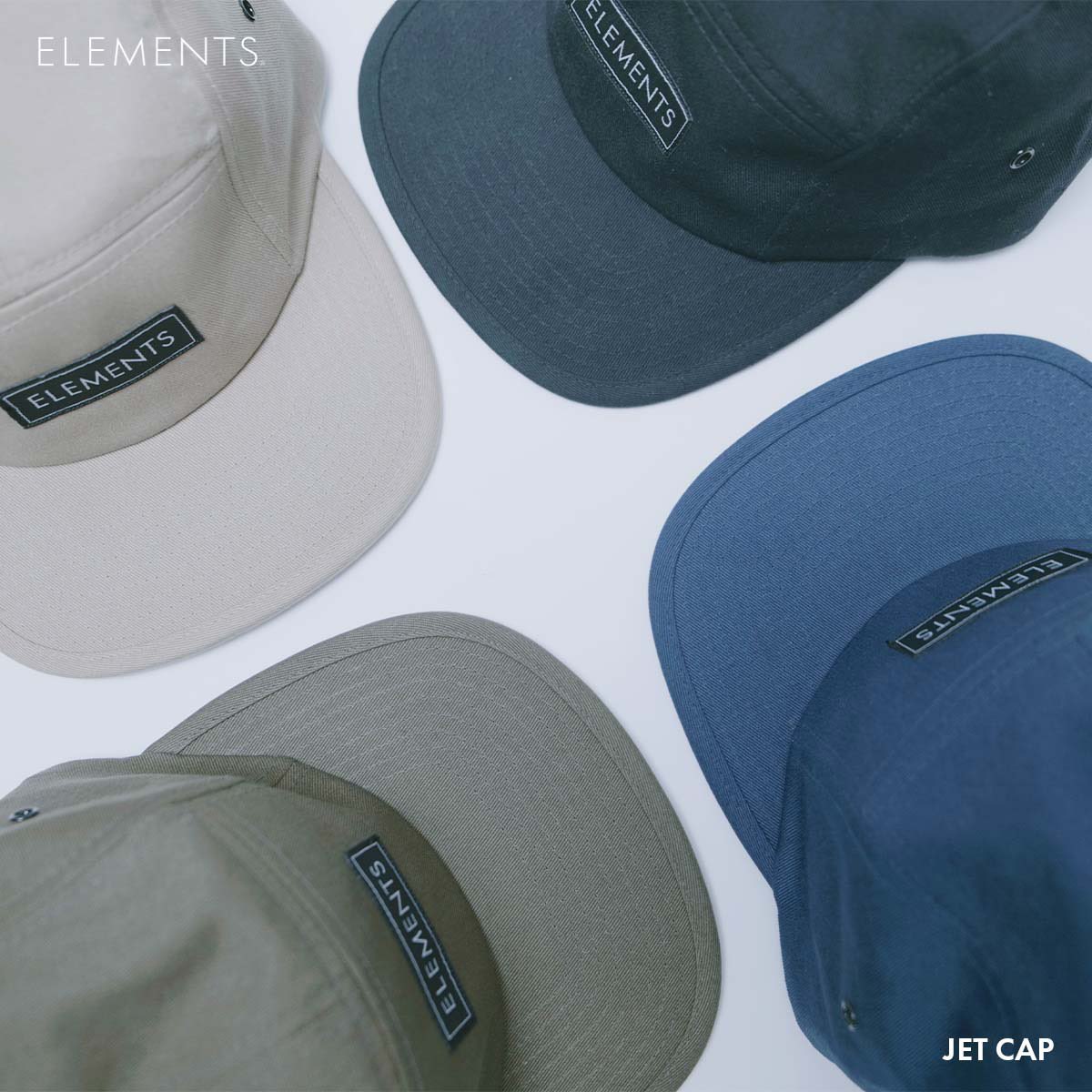 elmnts_jp's tweet photo. 【JET CAP】
⁡
5枚のパネルで構成された被りが浅いタイプのキャップ
⁡
中心にはシンプルなElementsロゴ
⁡
全４色展開です。
オンラインサイトにて予約販売中
＊発送は8月8日からになります。
⁡
#JETCAP
#ジェットキャップ
#ELEMENTS
#エレメンツ
#オンライン販売
↓
↓
https://t.co/Fo86XGKQxP https://t.co/Ev2xICIC0i
