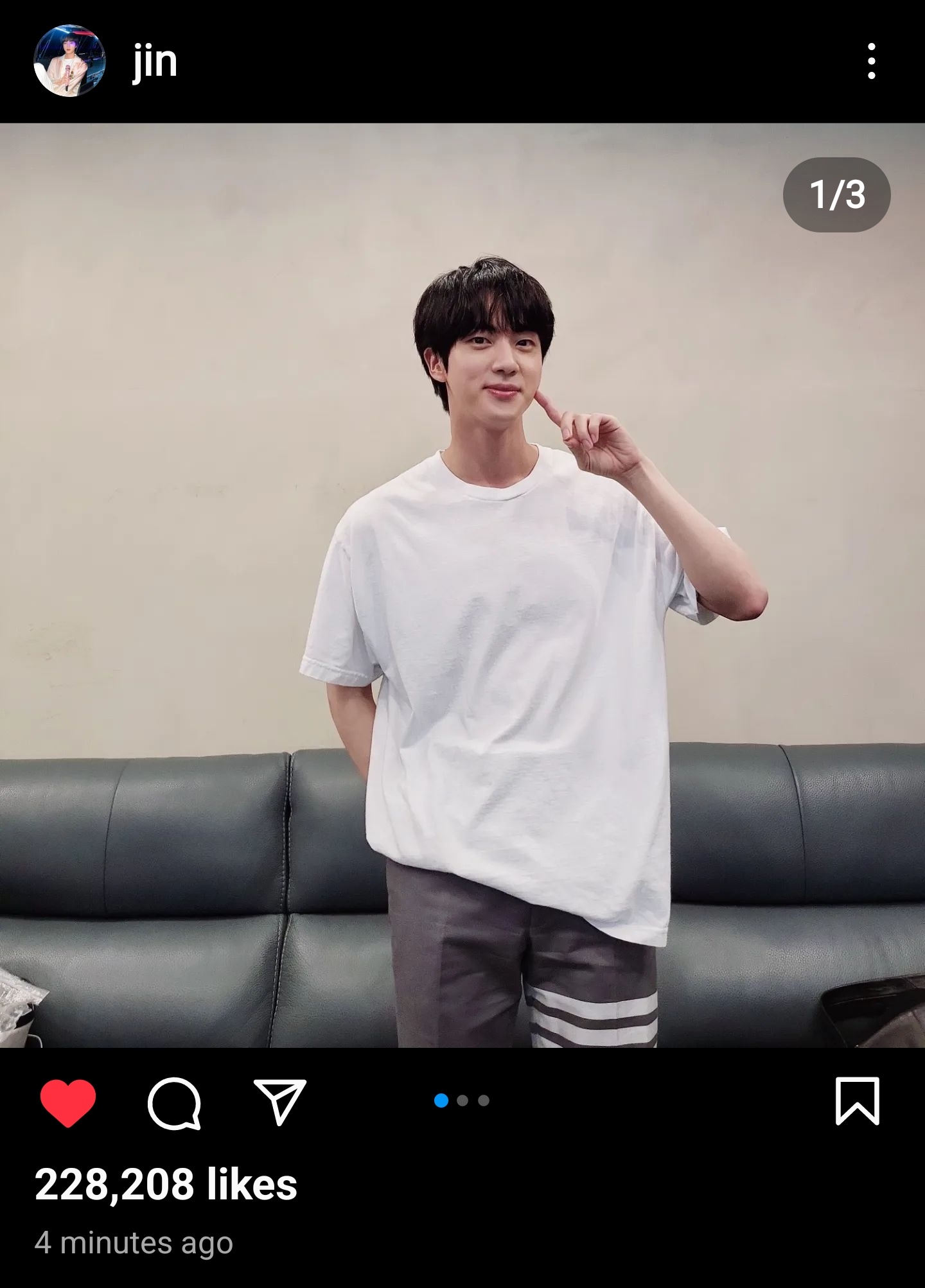 220617 BTS Jin Instagram Update