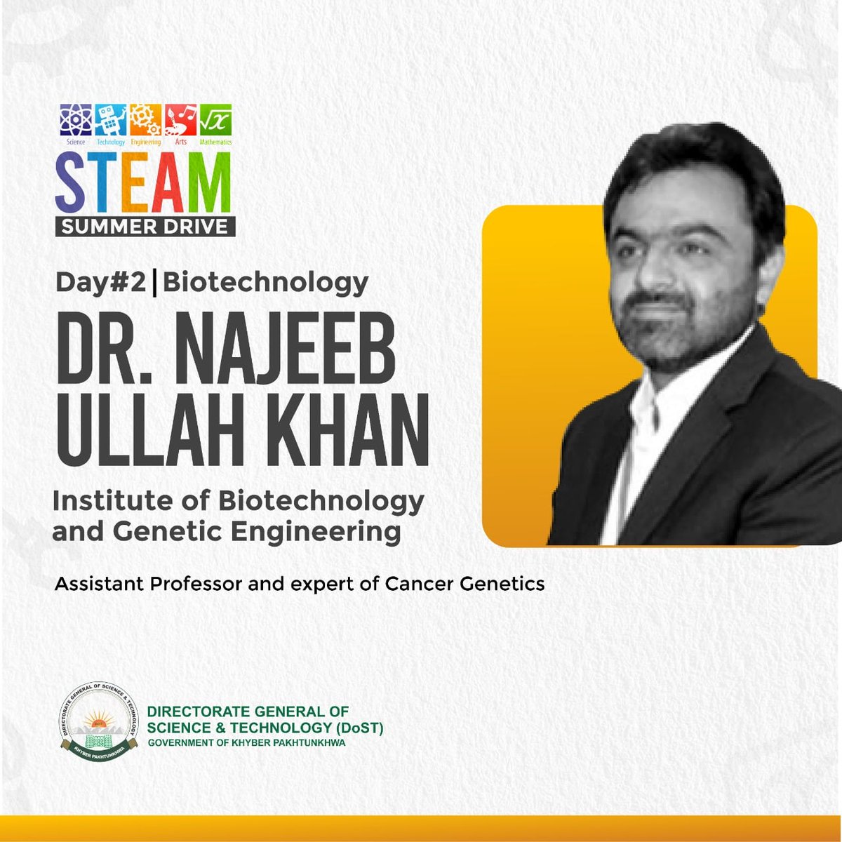 dostkpgovt's tweet image. Biotechnology day at STEAM Summer Camp!

DoST in collaboration with Institute of Biotechnology and Genetic Engineering will conduct session on Biotechnology consisting of the field related lectures, hands-on activities, and workshops.

#Science4KP #biotechnology #dostkp
