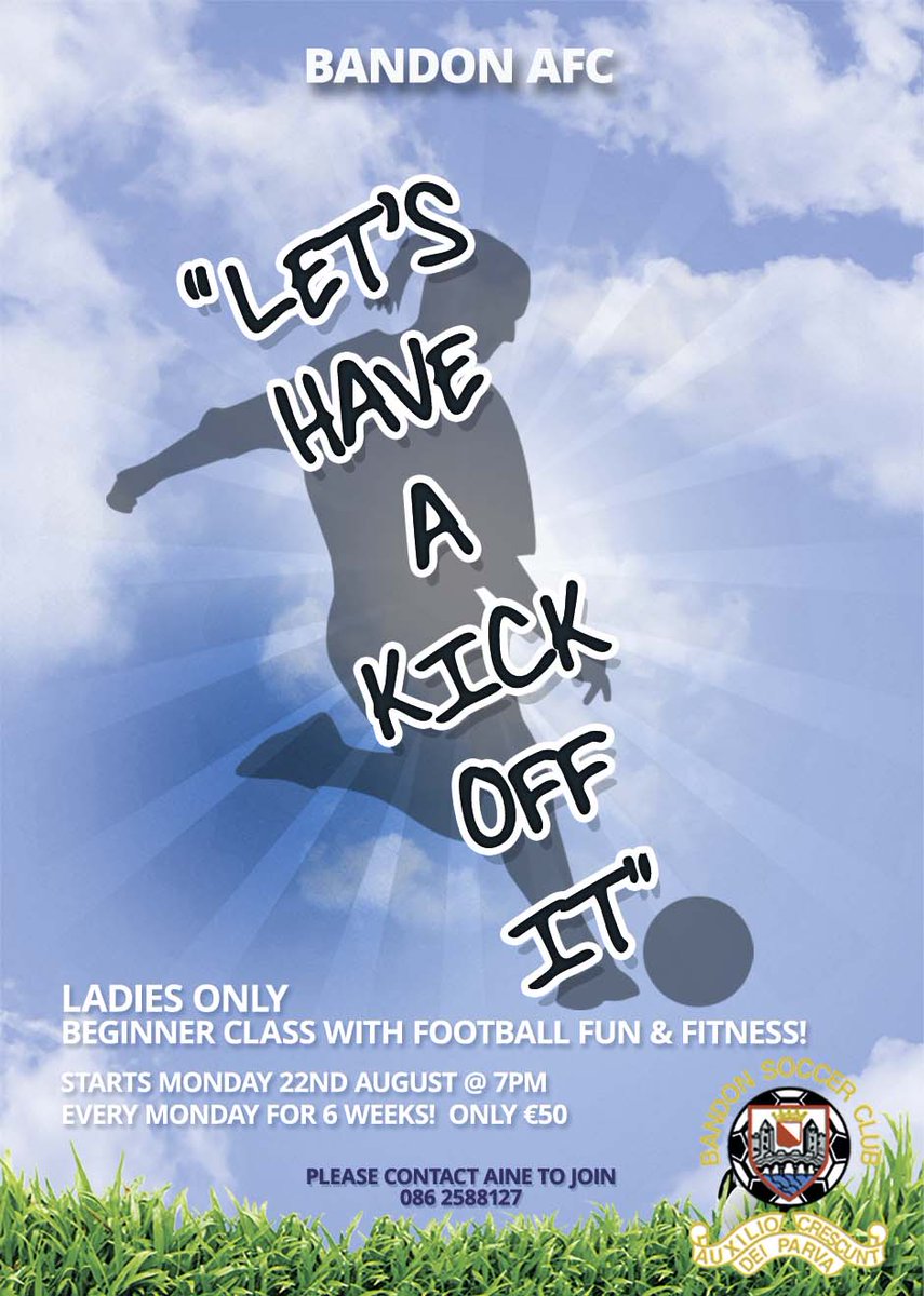 “ Let’s have a kick off it" is back... 

Ladies only - Begineers class which will focus on Football Fun and Fitness. 

See poster for full details...