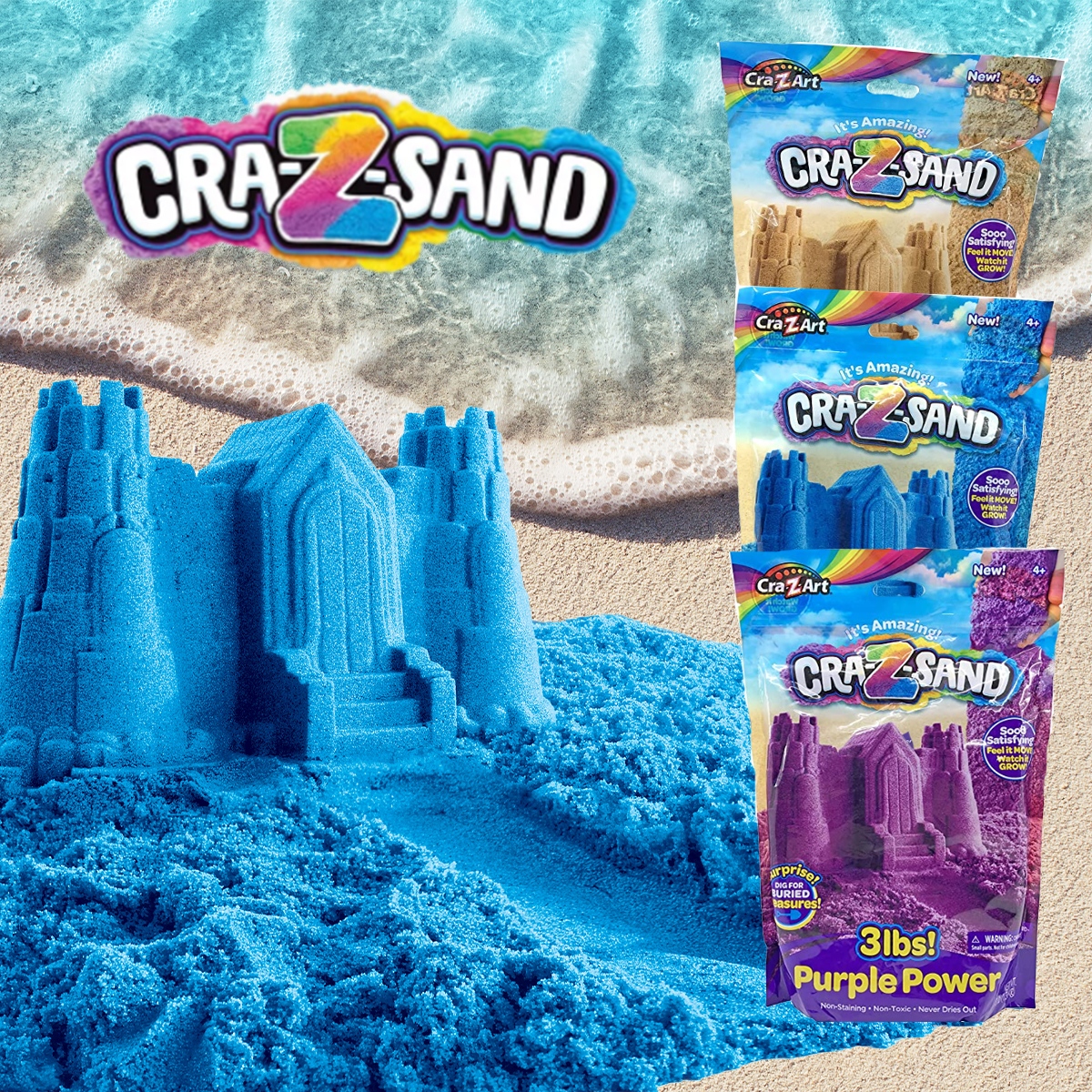 crazart's tweet photo. No beach, no problem! Cra-Z-Art Cra-Z-Sand is so satisfying to mold, squish &amp; slice! You can build a sandcastle to celebrate #NationalSandcastleDay. Available at Walmart and Amazon.  
#sand #beach #CraZSand #sosatisfying #summervibes #Walmart #Amazon #CraZArtOfficial #kids #fun https://t.co/DG67oejeMG