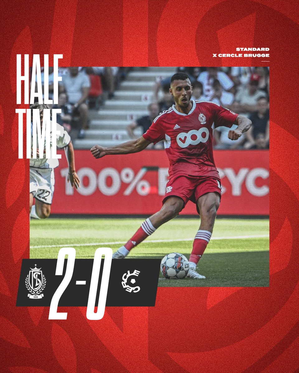 𝗛𝗮𝗹𝗳 𝗧𝗶𝗺𝗲 • Standard 🆚 Cercle Brugge : 2-0

⚽ 27’ : Amallah (pen.)
⚽ 45' + 5' : Amallah (pen.)

#STACER #JPL